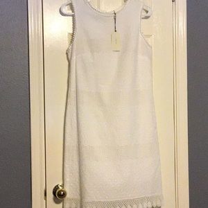 White lace detail dress
